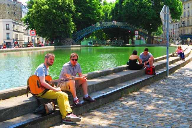 Canal Saint Martin eastern Paris guitar