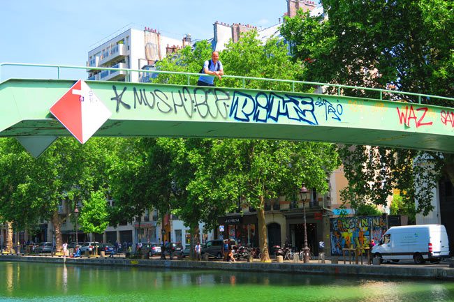 Canal Saint Martin eastern Paris iron bridge