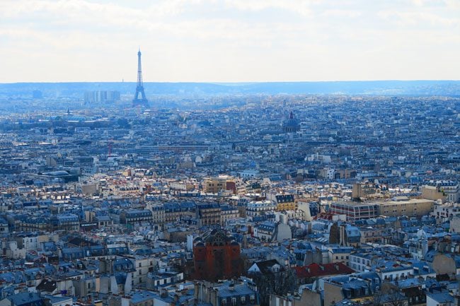 Eiffel Tower from Sacre Coeur Montmartre