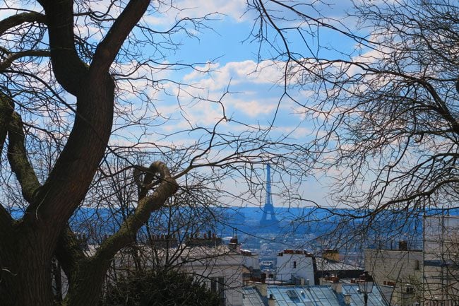 Eiffel tower from Montmartre spring