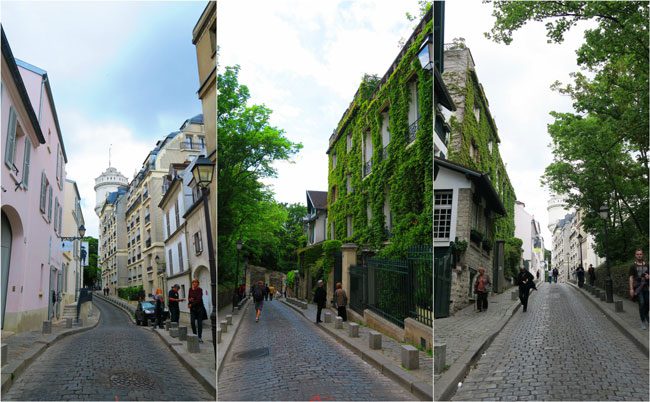 Montmartre cobbelstone lanes Paris