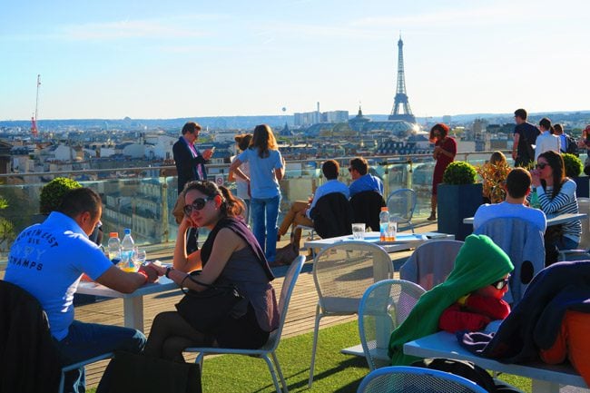 Printemps terrace Paris panoramic view