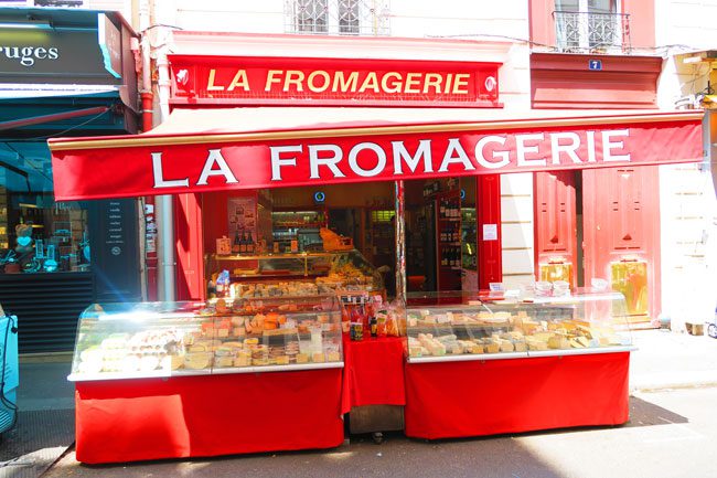 Rue Poncelet parisian food market cheese shop