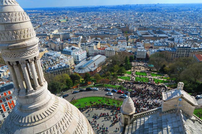 Sacre Coeur Paris view from dome 2