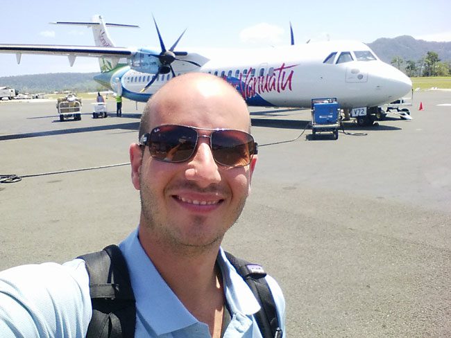 Air Vanuatu landing in Santo