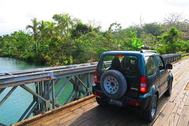 Dricing across river in Efate Vanuatu