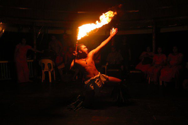 Lalomanu Beach Samoa fire show