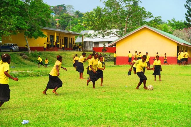 Luganville Espiritu Santo girls playing football