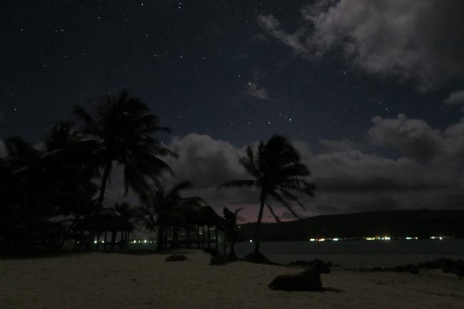 Namua Island Samoa stars in night sky