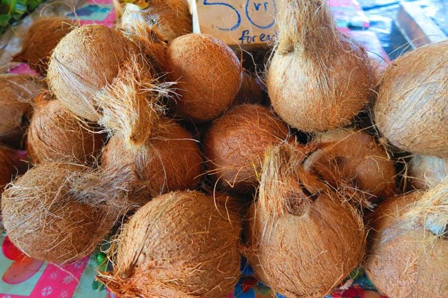 Port Vila market coconuts