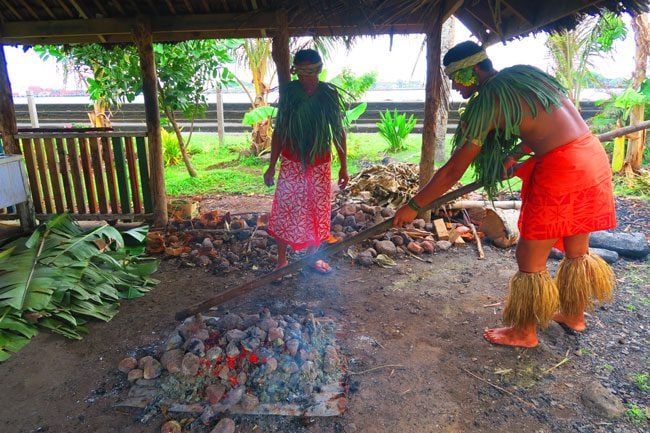 Samoan Cultural Village Apia making umu