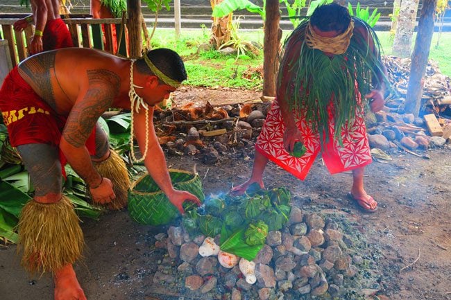 Samoan Cultural Village Apia making umu