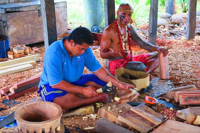 Samoan Cultural Village Apia wood carving