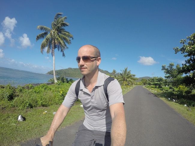 Savaia Riding bicycle in Samoa