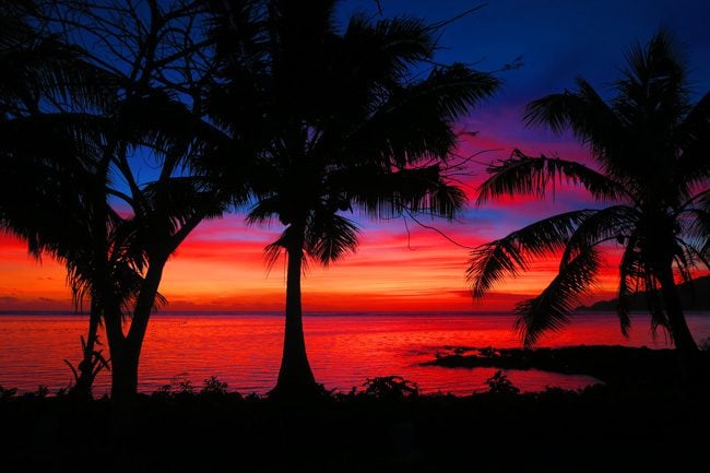 Savaia sunset in Samoa