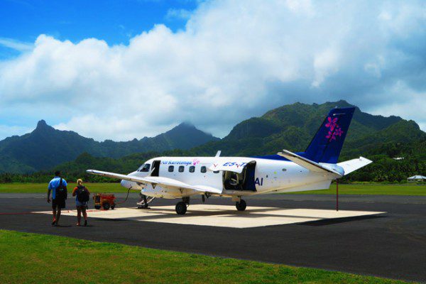 Air Rarotonga flight to Aitutaki Cook Islands
