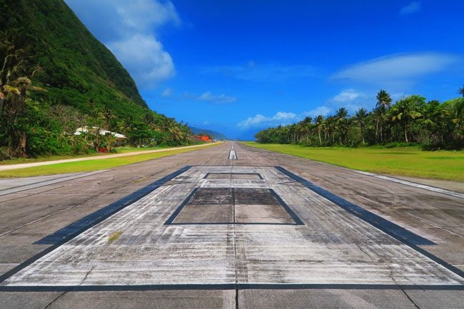 Airport runway at Ofu Island American Samoa