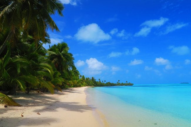 Akaiami Island tropical Beach Aitutaki Cook Islands