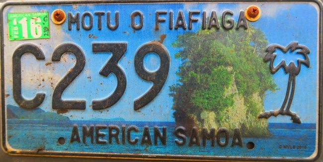 American Samoa license plate