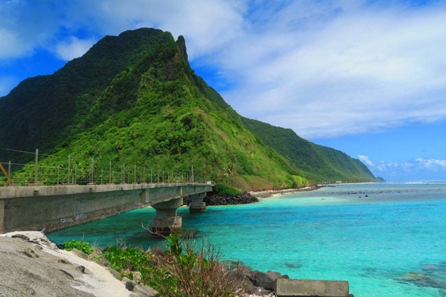 Asaga Bridge connecting Ofu and Olosega in American Samoa