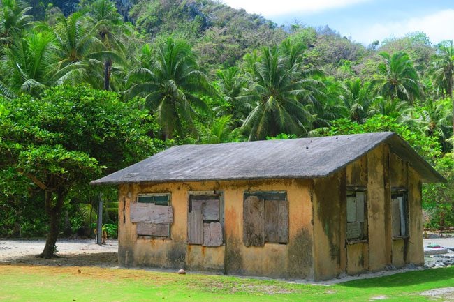 Boarded up shack in Ofu Island American Samoa