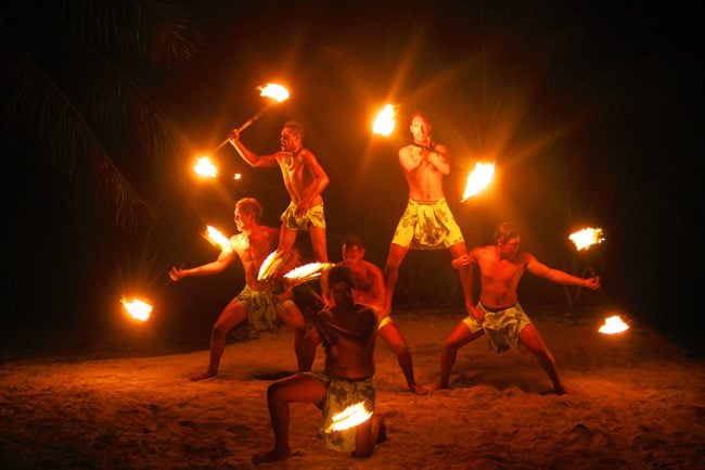 Island Night in Aitutaki Tamanu Beach Polynesian fire show 3