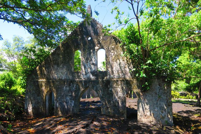 Lava Field Savaii Samoa - LMS Church outside