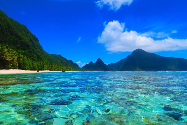 Ofu Beach in American Samoa from water