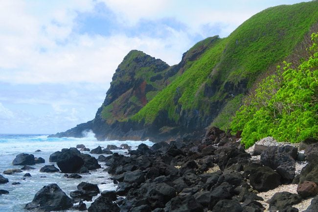 Oge Beach cliffs in American Samoa