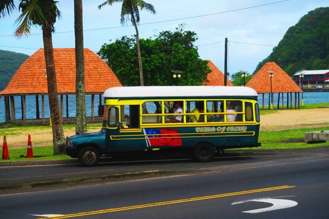 Pago Pago special bus from pickup truck American Samoa