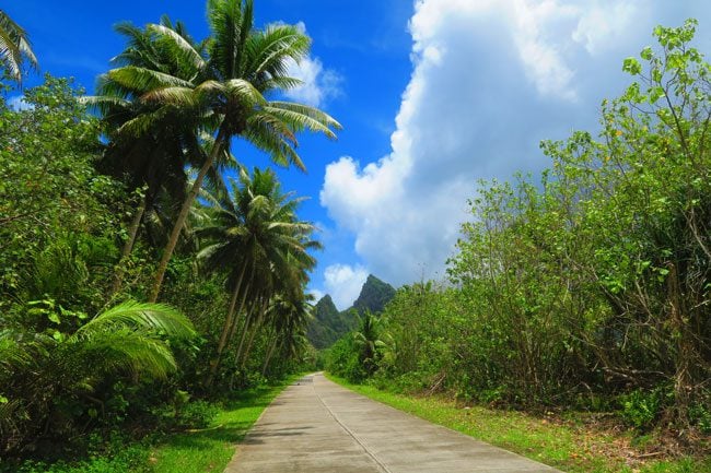 Paved road in Ofu Island American Samoa