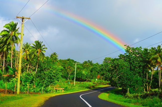 Rainbow in Savaii Samoa roadtrip