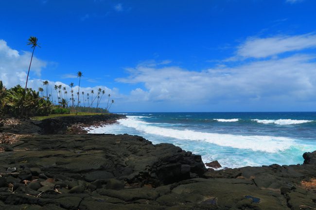 Rugged beach Savaii Samoa