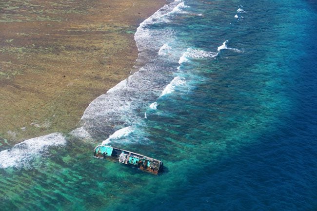 Shipwreck of the coast of Pago Pago American Samoa