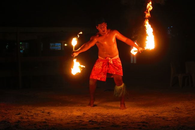 Tanu beach fales manase savaii fire show