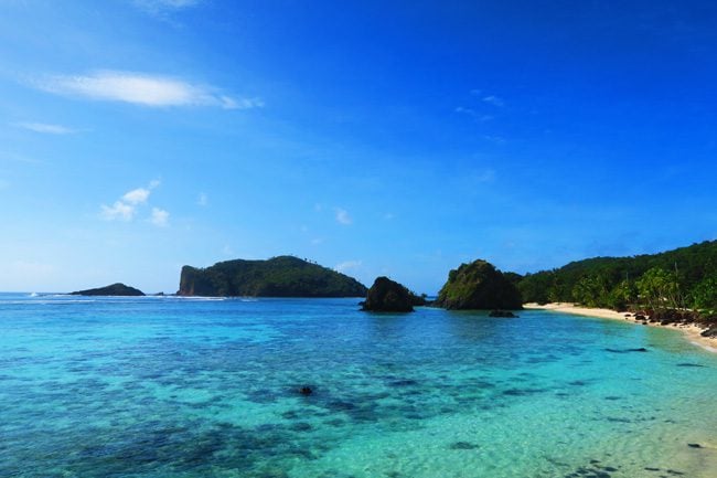 The beach at Ofu Village in American Samoa