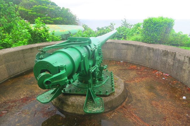 WWII gun in American Samoa - Blunts Point Trail