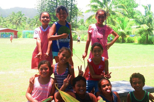 Children of the Cook Islands in Rarotonga school