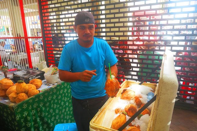 Coconut in Papeete Market Tahiti French Polynesia