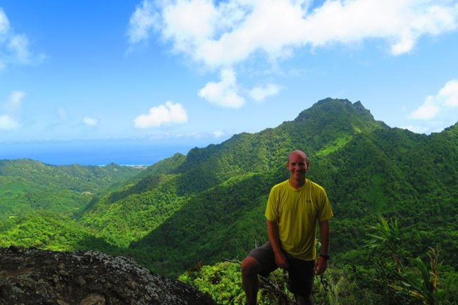 Cross Island Track Rarotonga Cook Islands on top of needle