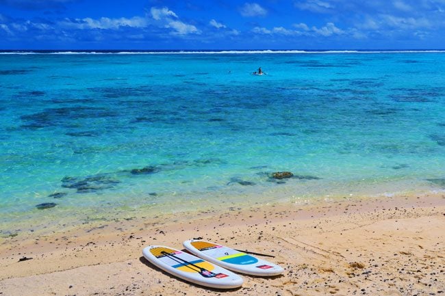 Paddling in Rarotonga Cook Islands