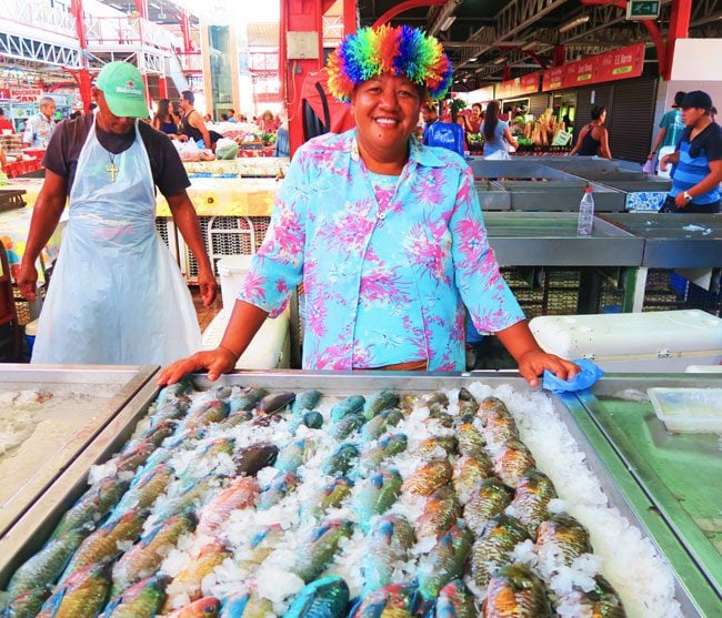 Papeete Market fish Tahiti French Polynesia