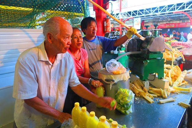 Papeete Market sugarcane juice Tahiti French Polynesia