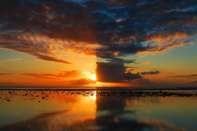 Sunset in Rarotonga Cook Island amazing view