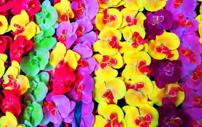 Tahitian flower necklaces in Papeete Tahiti French Polynesia