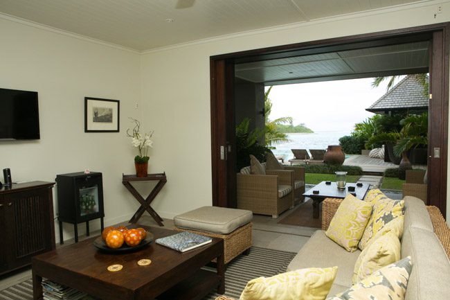 Te Vakaroa luxury Villas Rarotonga Cook Islands living room