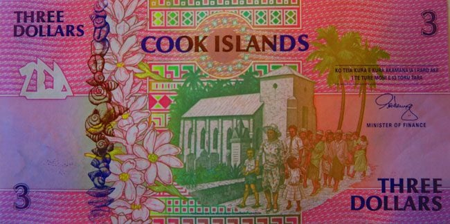 Three dollar bill Cook Islands