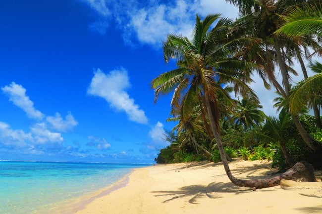 Titikaveka tropical beach Rarotonga Cook Islands