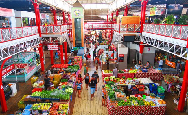 View of Papeete Market Tahiti French Polynesia