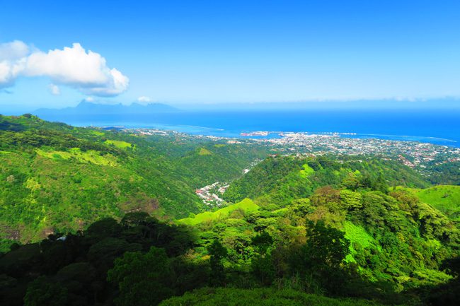 View of Papeete from La Belvedere Tahiti French Polynesia